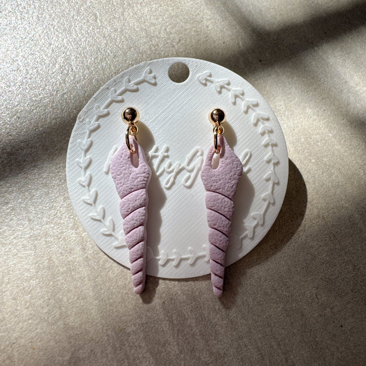 Turritella Drift, Handcrafted Summer Earrings, Seashell Earrings, Polymer Clay
