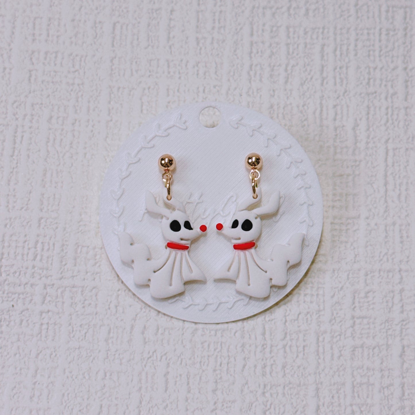 Handcrafted Ghost Dog Earrings, Cute Halloween & Christmas Inspired Studs and Dangles