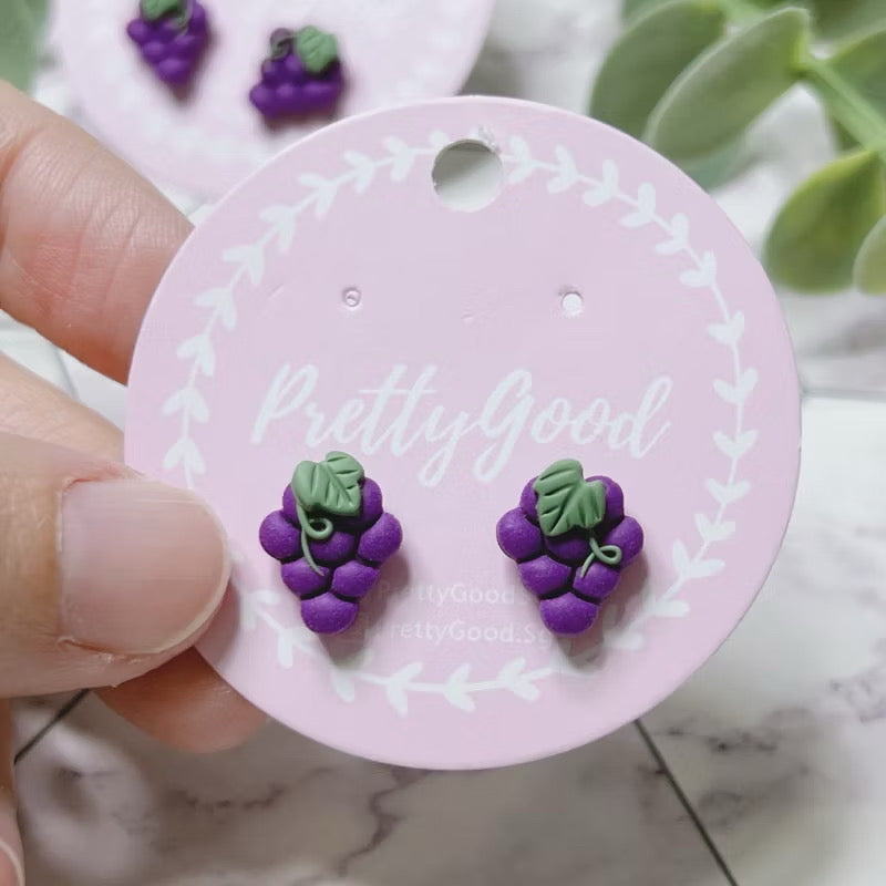 Handcrafted Grapes Studs Earrings