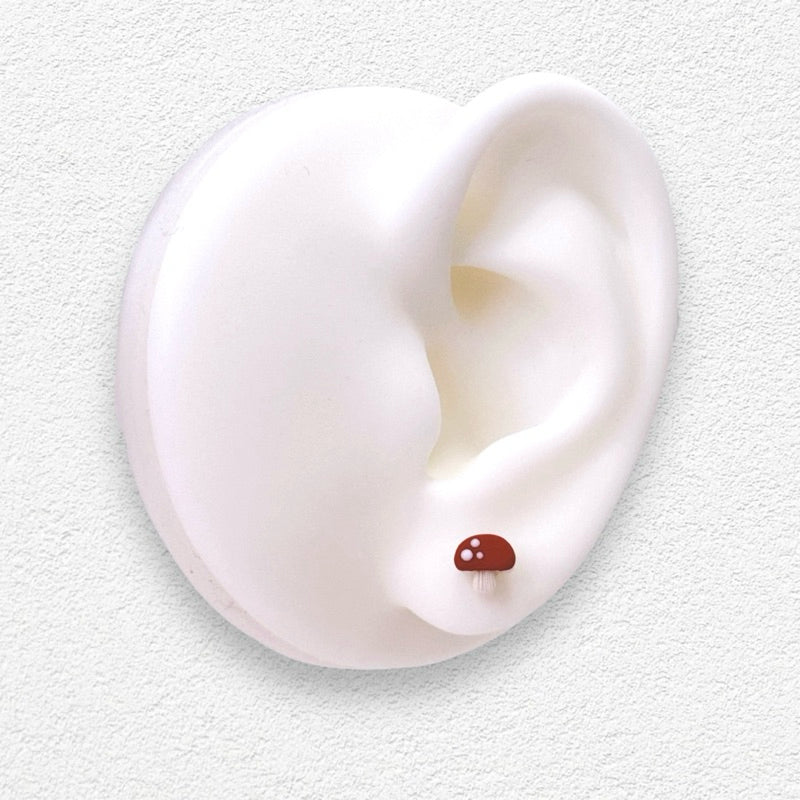Mini Mushroom Stud Earrings