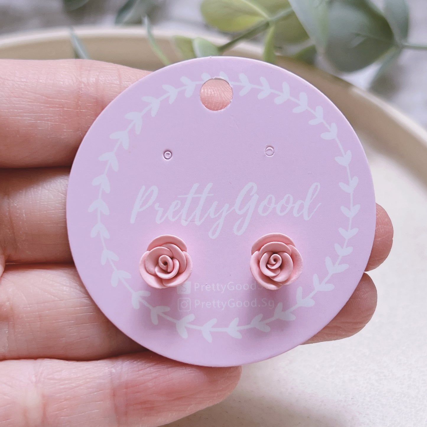 Handmade Dainty Rose Studs