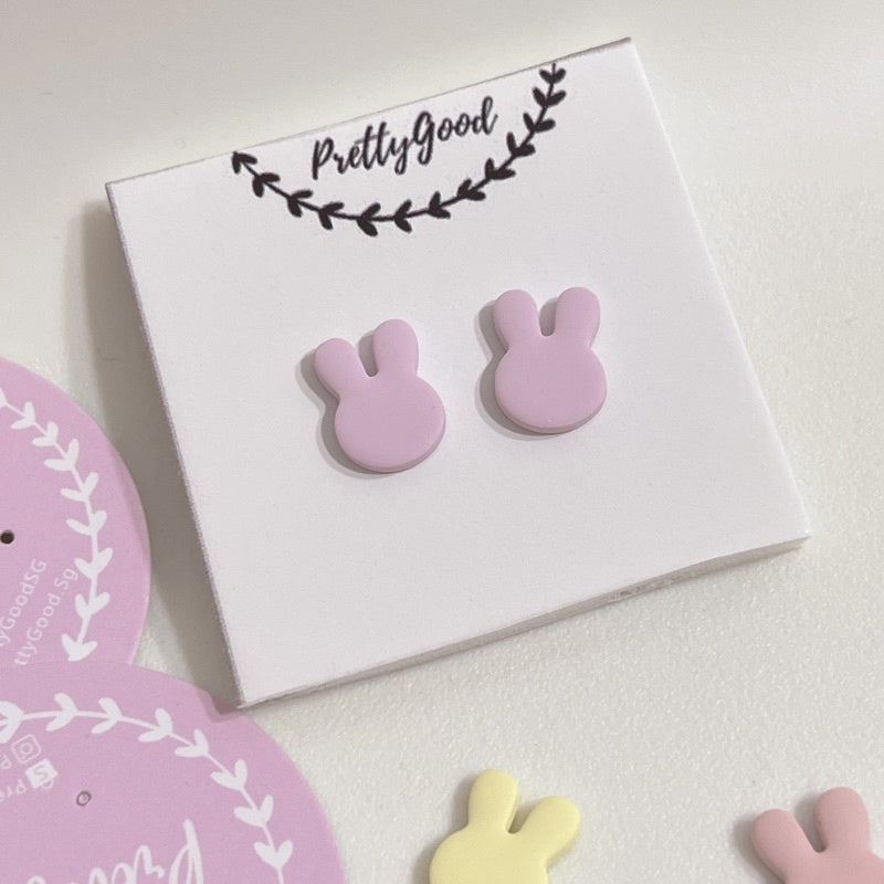 Pastel Bunny Studs - Handcrafted In ๐ธ๐ฌ, Cute Kawaii Minimalist Earrings Studs, Small Chic Trendy Gift for Her