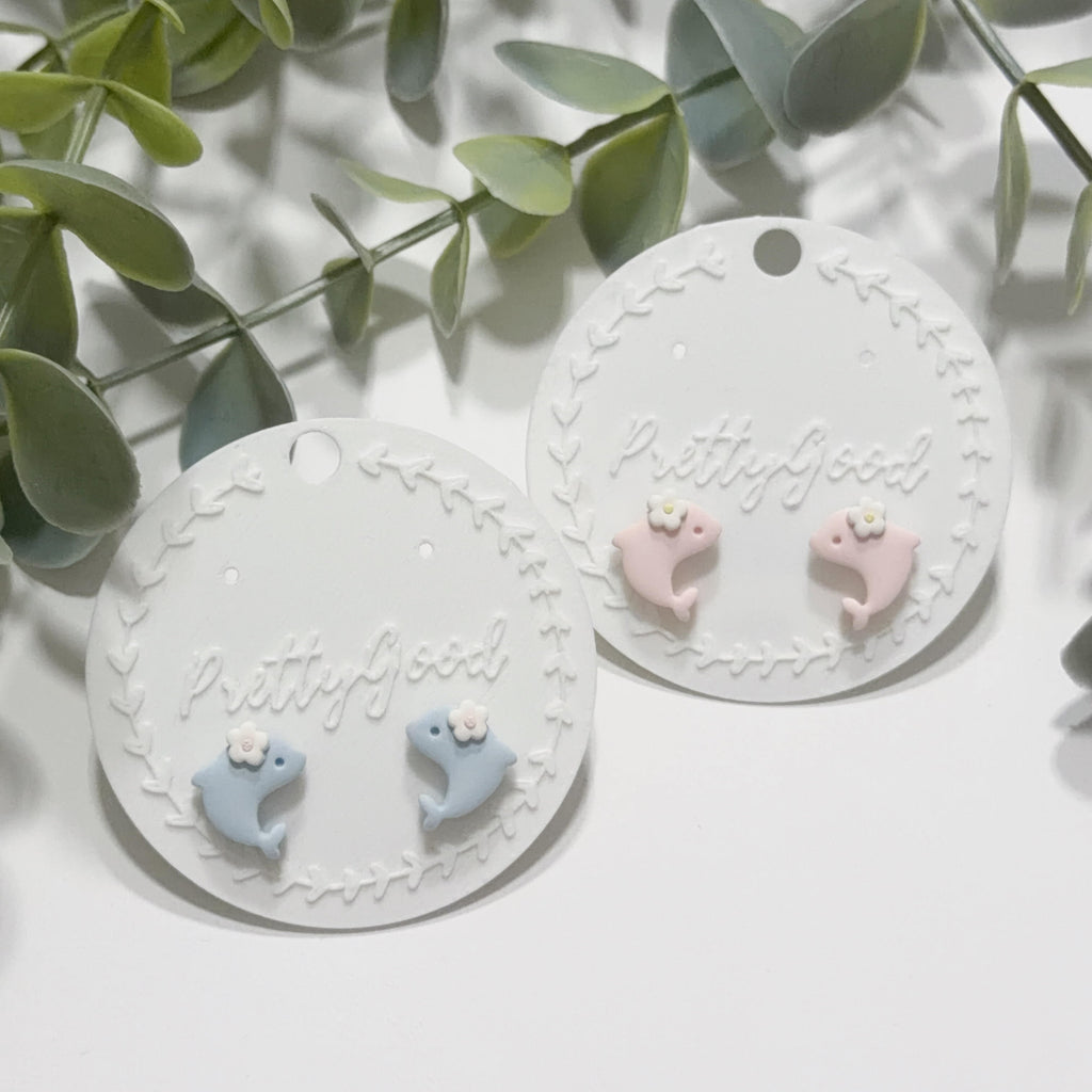 Little Dolphin Studs, Handmade Polymer Clay Earrings