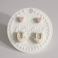 ASL I Love You Hand Sign Stud Earrings, Pastel Heart Studs, Handcrafted in Singapore, Cute Everyday Gift