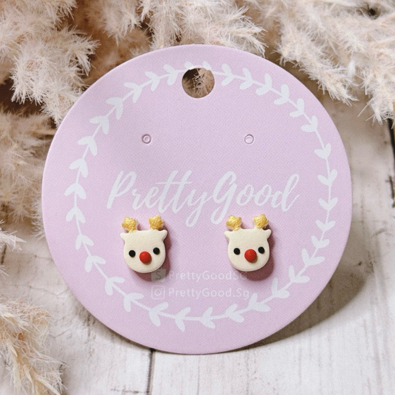 Mini Rudolph Studs, Christmas Earrings, Handmade in SG, Gift for Her