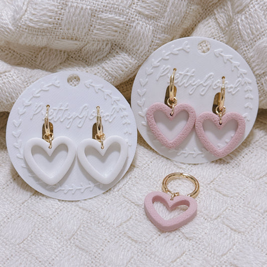Hollow Heart Earrings | Handmade Polymer Clay Huggies
