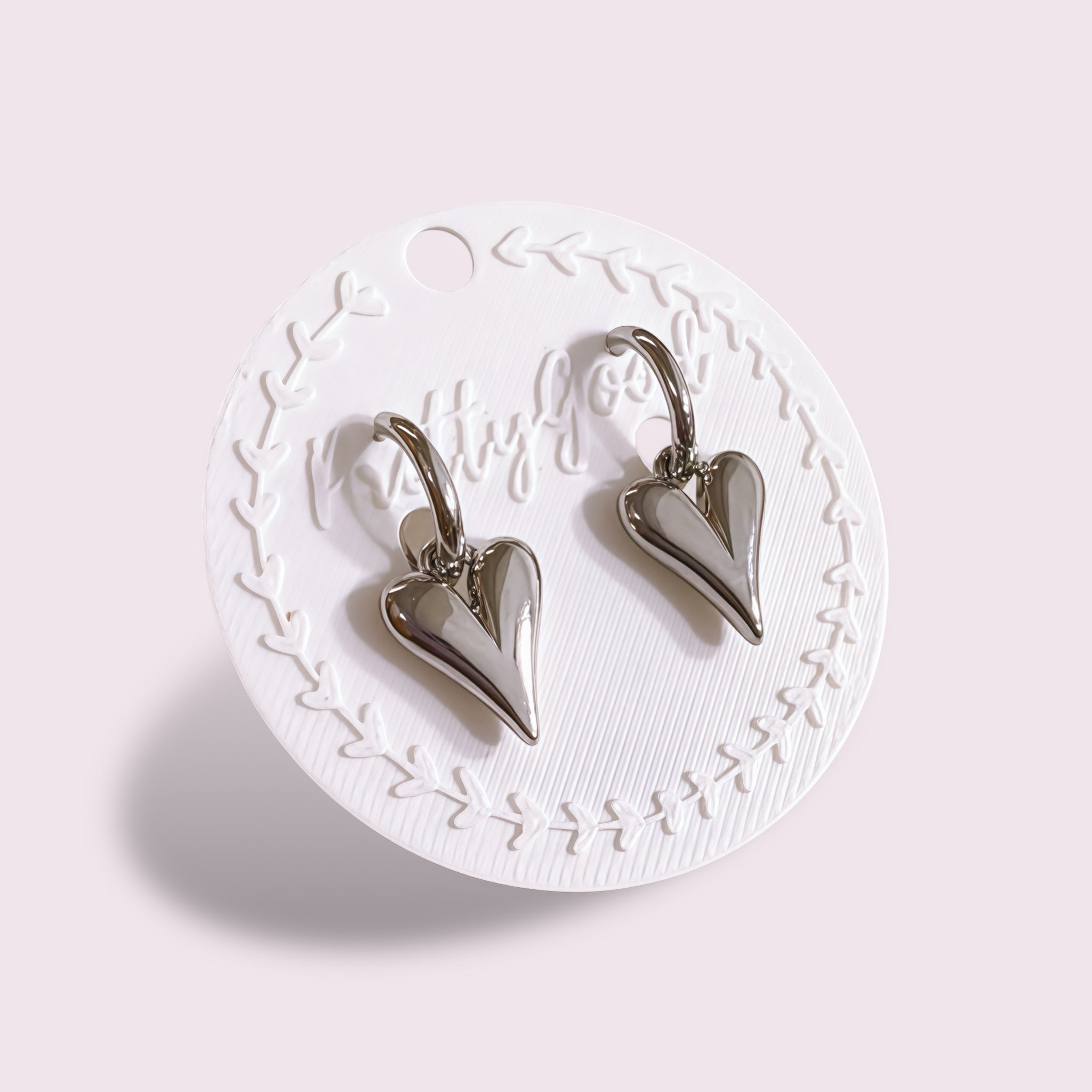 14K Gold Plated Sculpted Heart Huggie Earrings | Tarnish Resistant Minimalist Statement Jewelry