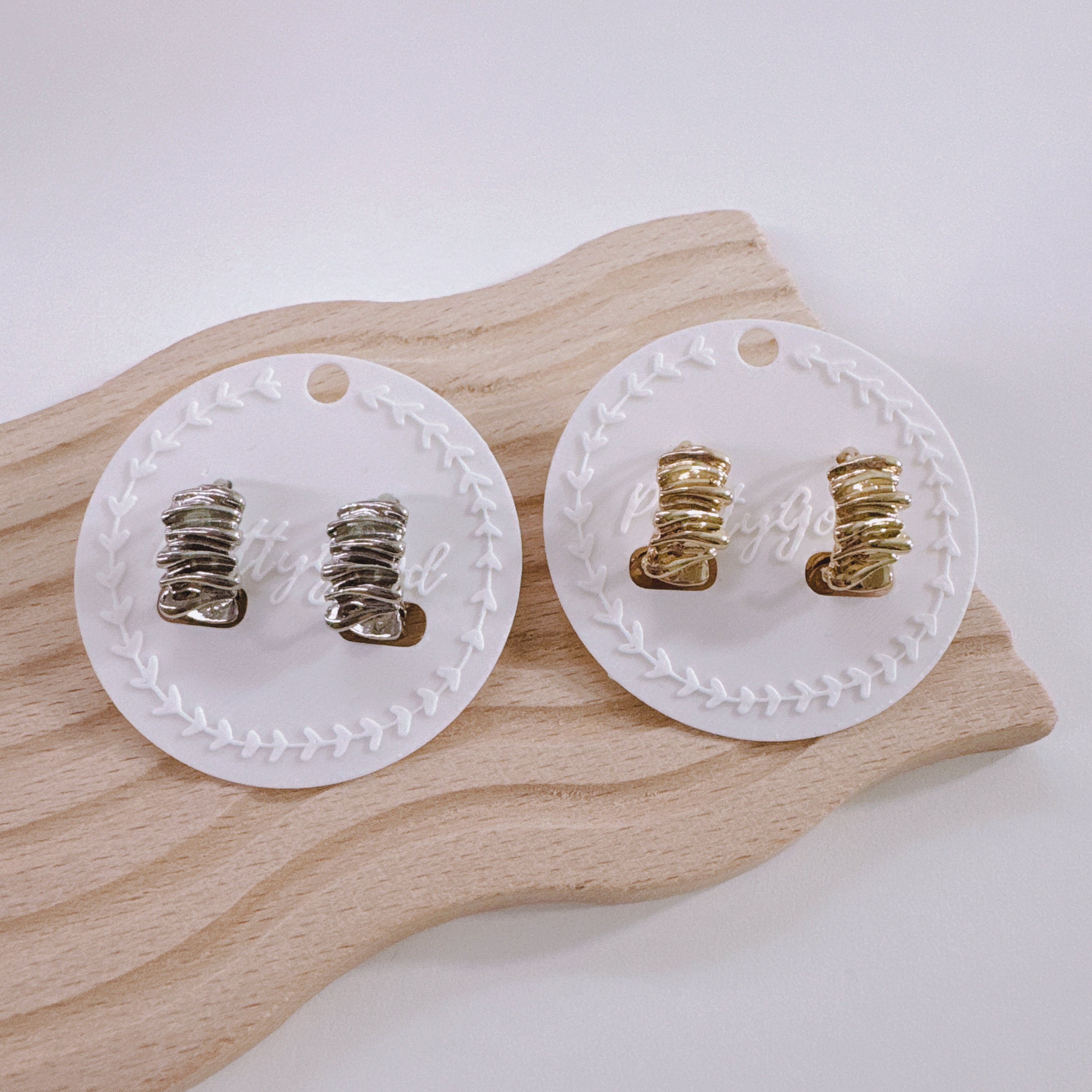 14K Gold Plated Ruffle Style Huggie Hoop Earrings - Elegant & Trendy, Gift for Her