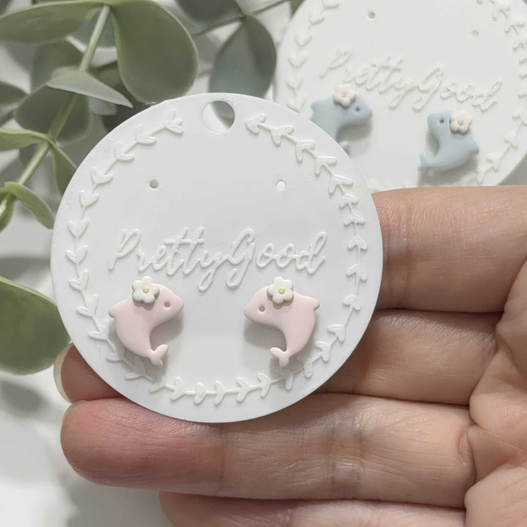 Little Dolphin Studs, Handmade Polymer Clay Earrings