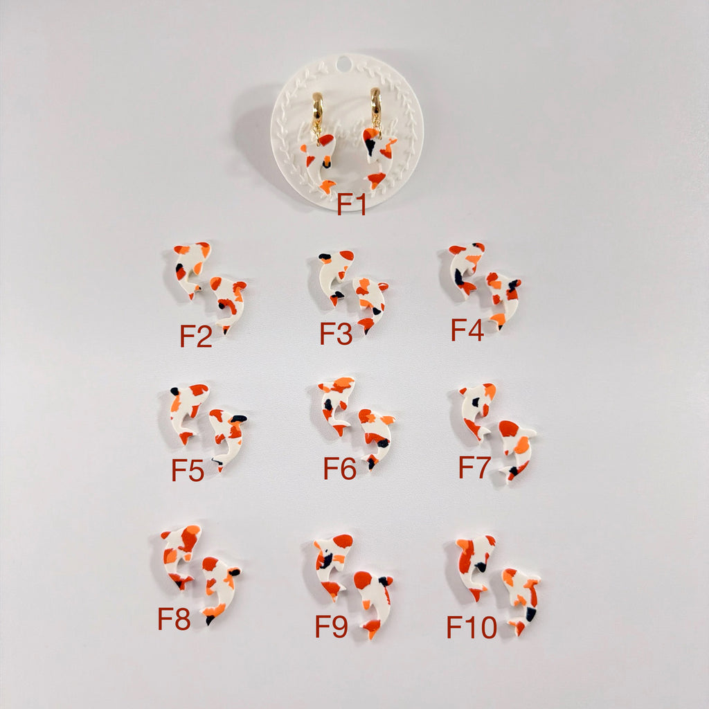 Unique Koi Fish Earrings | Handcrafted Polymer Clay | Select Your Pairfcfr