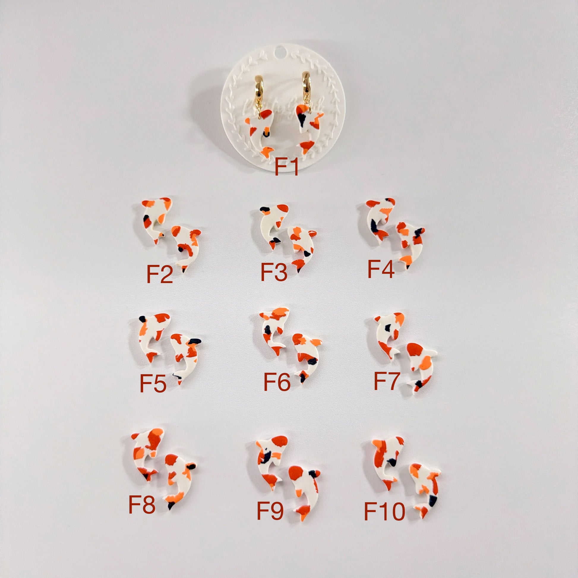 Unique Koi Fish Earrings | Handcrafted Polymer Clay | Select Your Pairfcfr