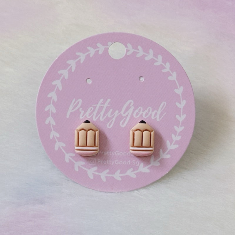 Mini Pencil Stud Earrings | Handmade Polymer Clay Earrings