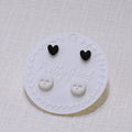 Handcrafted Skull & Heart Stud Earrings Set, Cute Gothic Summerween Jewelry