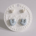 ASL I Love You Hand Sign Stud Earrings, Pastel Heart Studs, Handcrafted in Singapore, Cute Everyday Gift