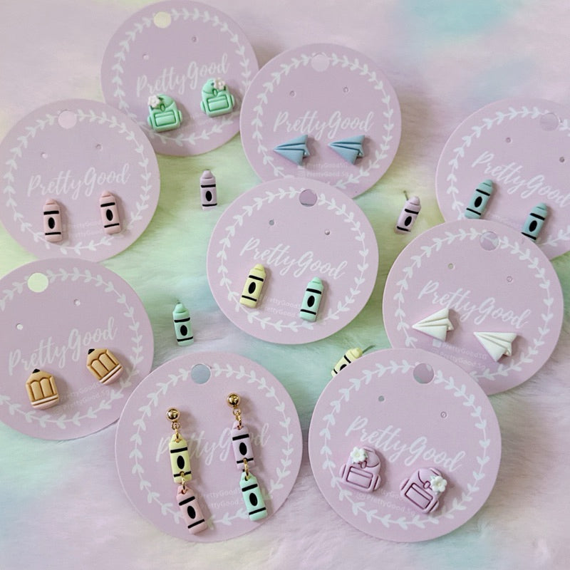 Tiny Floral School Bag Earrings