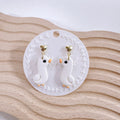 Handcrafted Chubby White Duck Dangle Earrings – Cute & Spring-Ready