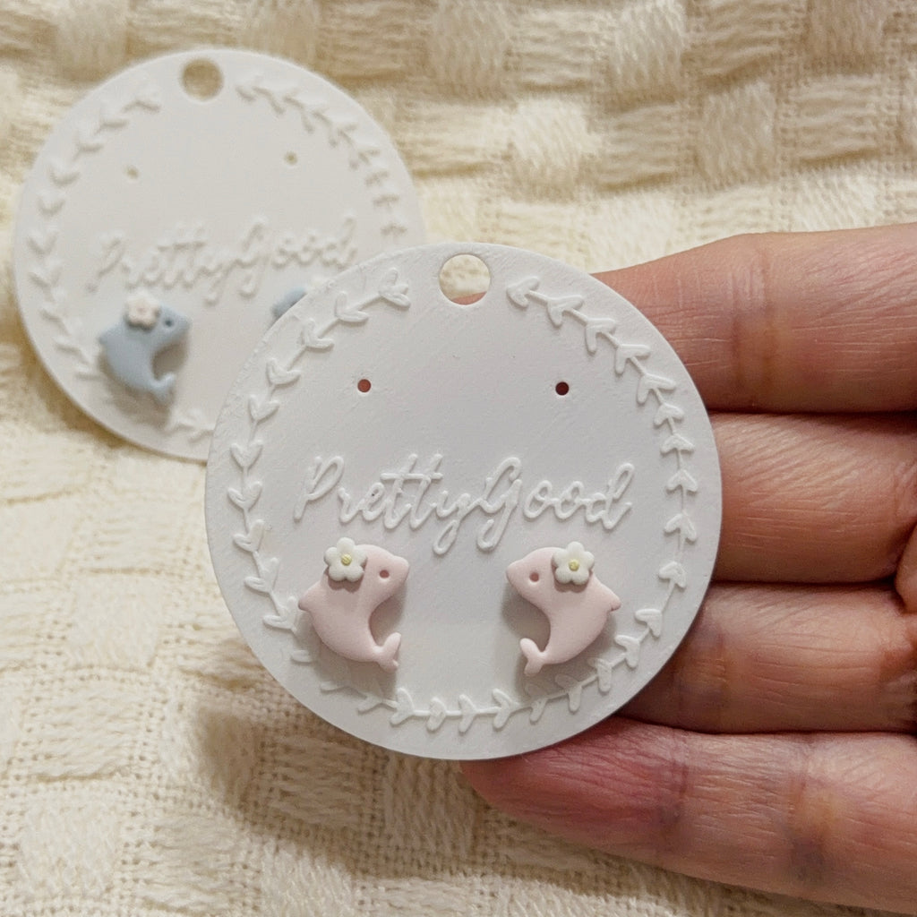 Little Dolphin Studs, Handmade Polymer Clay Earrings