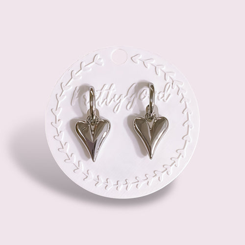 14K Gold Plated Sculpted Heart Huggie Earrings | Tarnish Resistant Minimalist Statement Jewelry