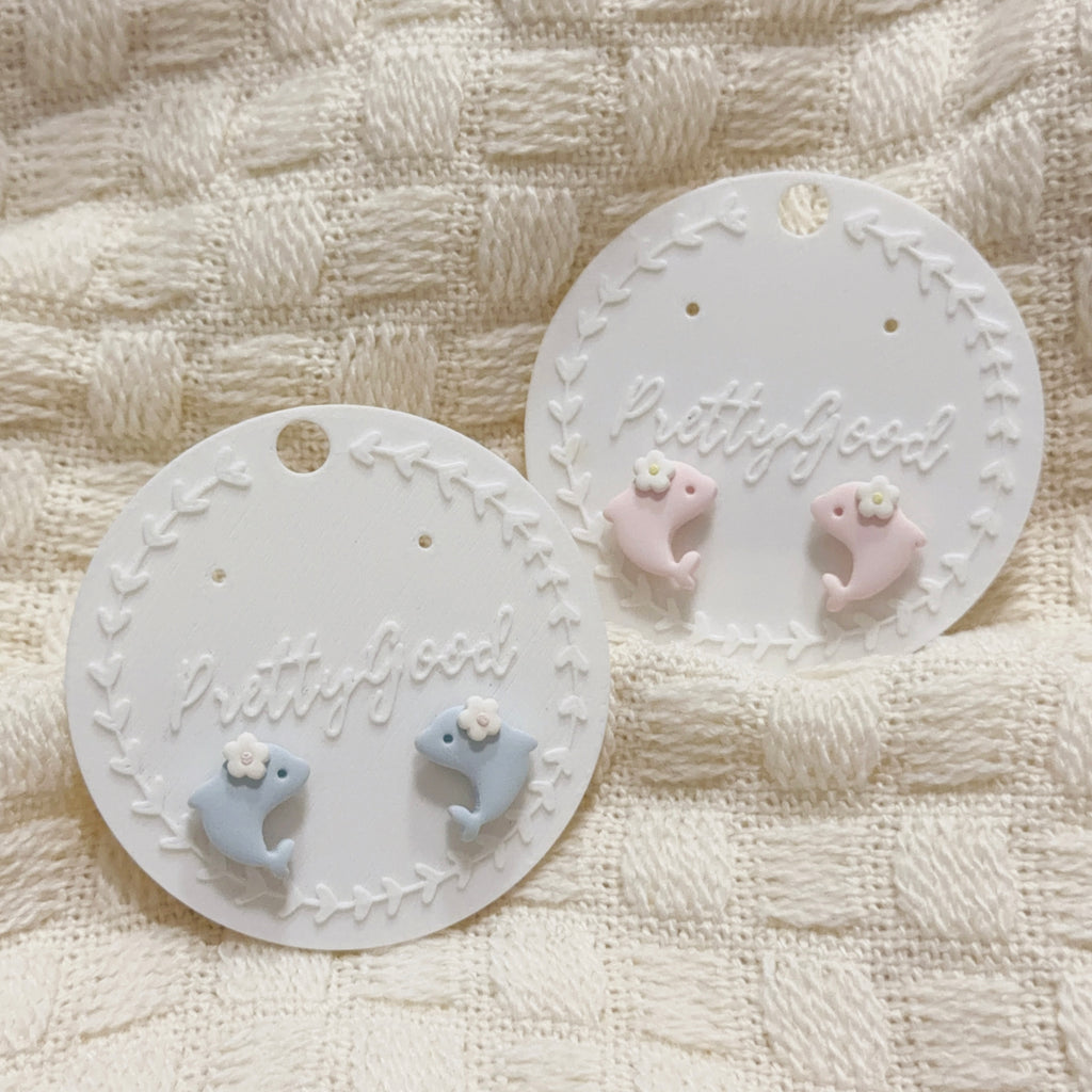 Little Dolphin Studs, Handmade Polymer Clay Earrings