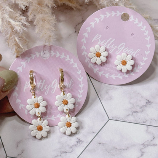 Chubby Daisies Earrings, Handmade in SG, Gift for Her