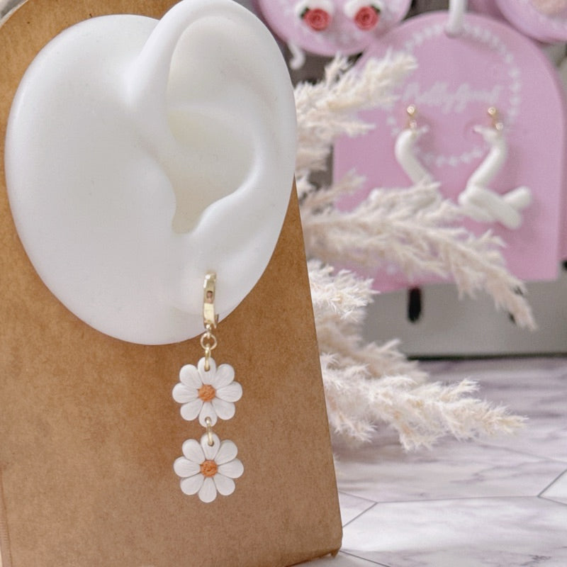 Chubby Daisies Earrings, Handmade in SG, Gift for Her