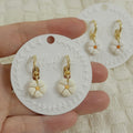 Heart Petal Daisy Huggie Earrings 18K Gold Plated Mini Floral Drop Cute Minimalist Flower Earrings Handmade