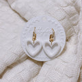 Hollow Heart Earrings | Handmade Polymer Clay Huggies