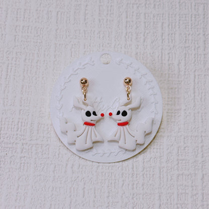 Handcrafted Ghost Dog Earrings, Cute Halloween & Christmas Inspired Studs and Dangles