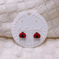 Handcrafted Mini Ladybug Stud Earrings – Cute Red and Black Polymer Clay Jewelry