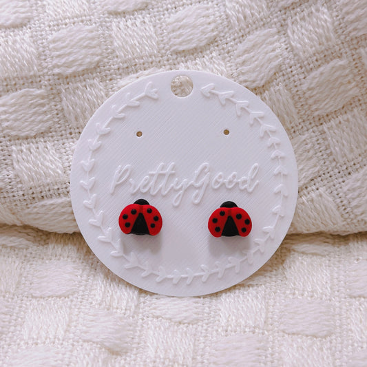 Handcrafted Mini Ladybug Stud Earrings – Cute Red and Black Polymer Clay Jewelry