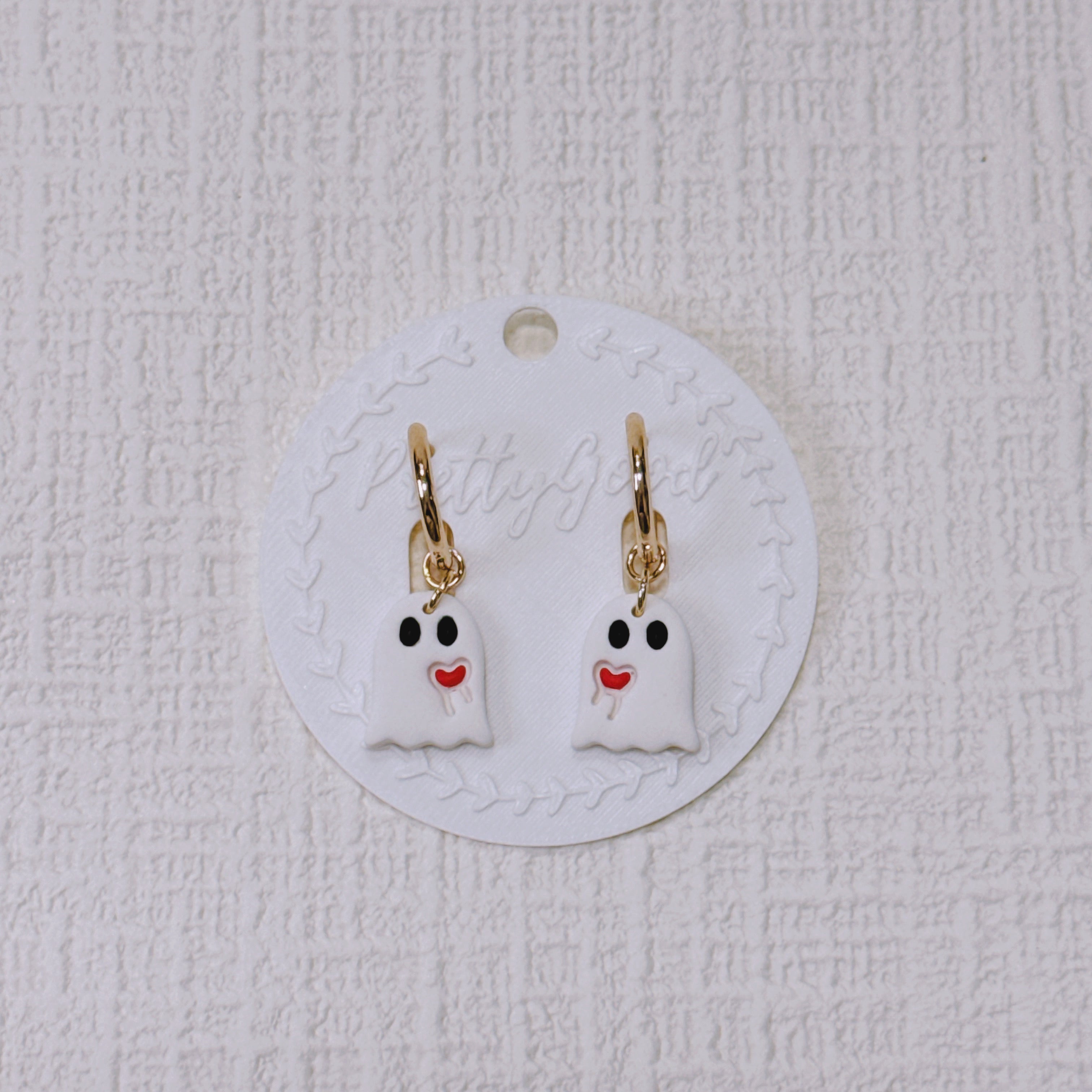 Handcrafted Ghost Earrings – Cute & Floral Halloween or Summerween Huggies