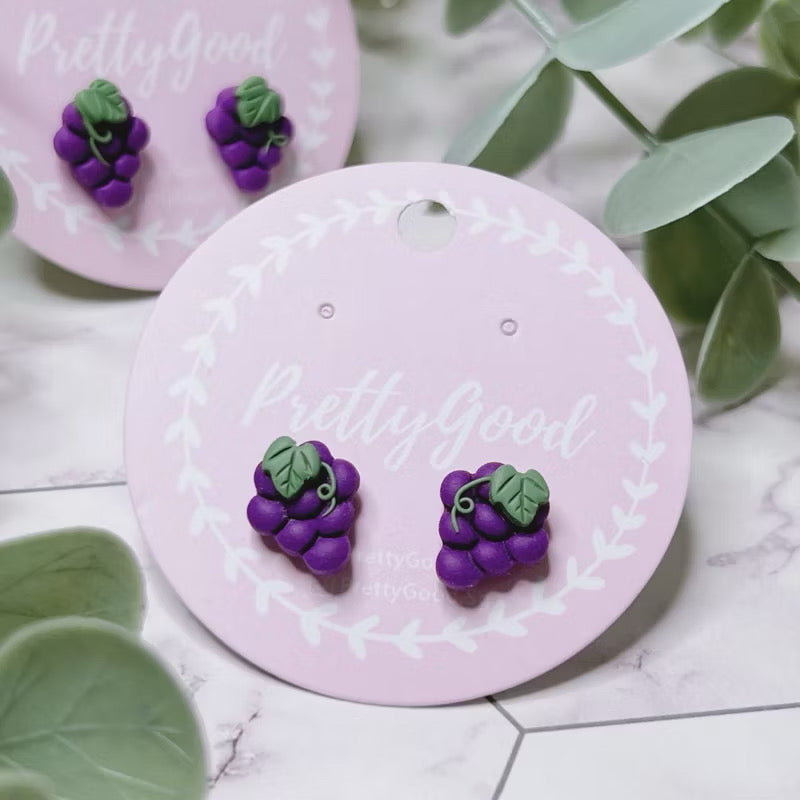 Handcrafted Grapes Studs Earrings