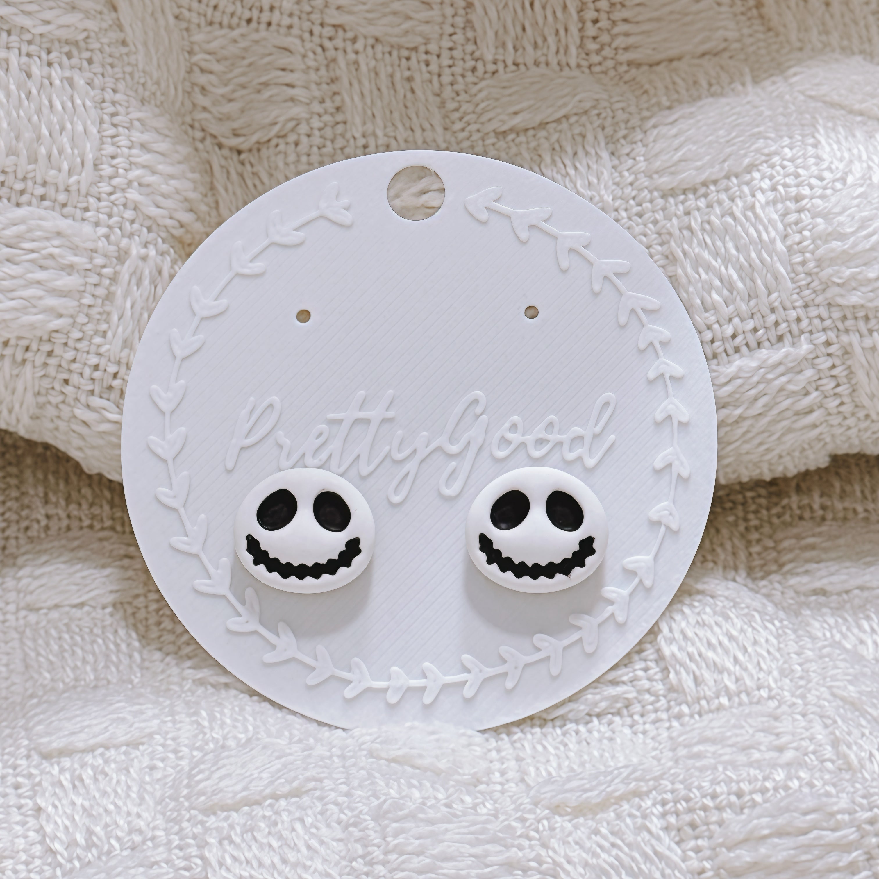 Handcrafted Jack Skellington Earrings – Nightmare Before Christmas Inspired Polymer Clay Earrings, Spooky Cute Halloween