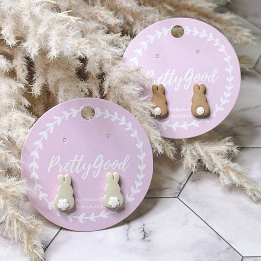 Chubby Bunny Backview Studs Earrings, Handcrafted Earrings, Singapore