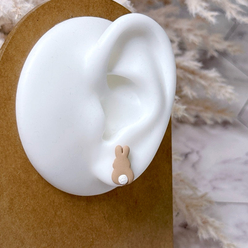 Chubby Bunny Backview Studs Earrings, Handcrafted Earrings, Singapore