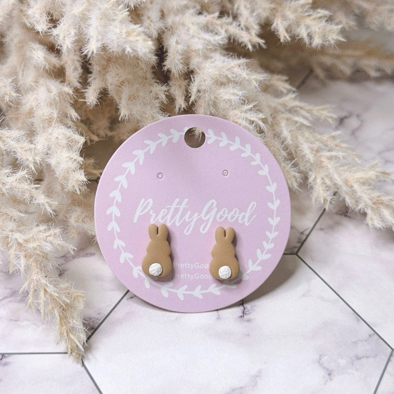 Chubby Bunny Backview Studs Earrings, Handcrafted Earrings, Singapore