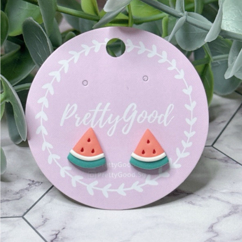 ￼Watermelon Studs, Handmade in SG, Summer Earrings, Gift for Her