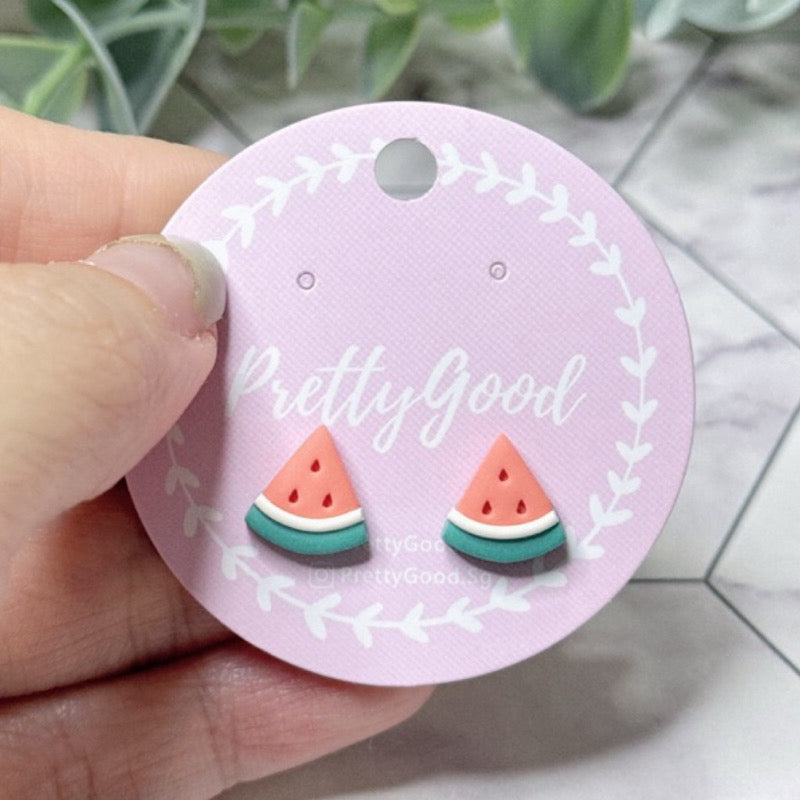 ￼Watermelon Studs, Handmade in SG, Summer Earrings, Gift for Her