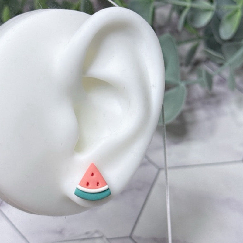 ￼Watermelon Studs, Handmade in SG, Summer Earrings, Gift for Her