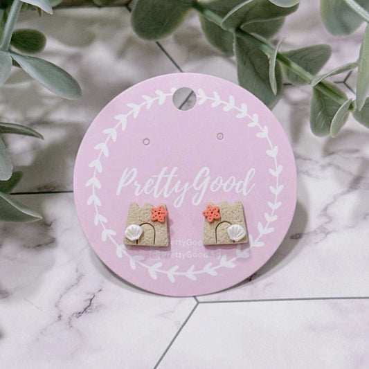 Mini sandcastle Studs, Handmade Earrings, Made in SG, Gift for Her