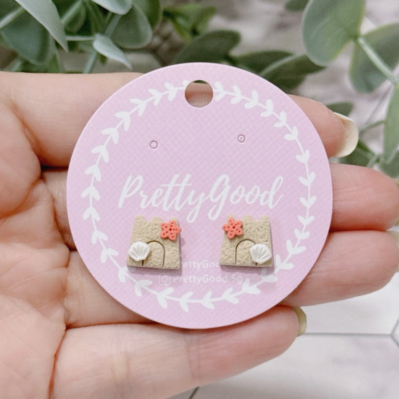 Mini sandcastle Studs, Handmade Earrings, Made in SG, Gift for Her