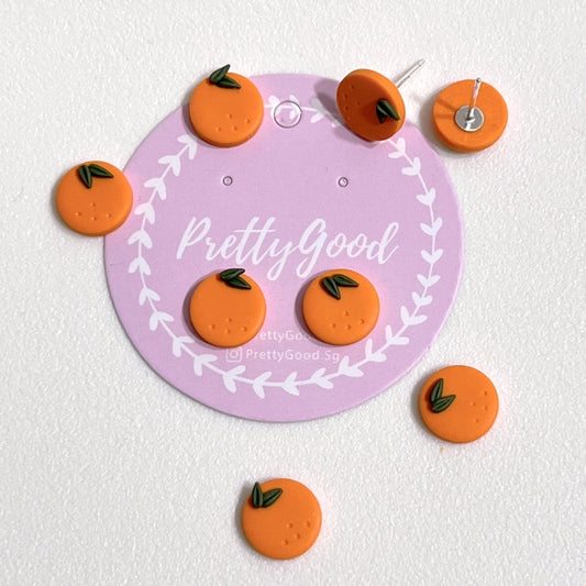 Handmade Small Oranges Studs Earrings