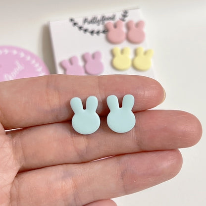 Pastel Bunny Studs - Handcrafted In 🇸🇬, Cute Kawaii Minimalist Earrings Studs, Small Chic Trendy Gift for Her