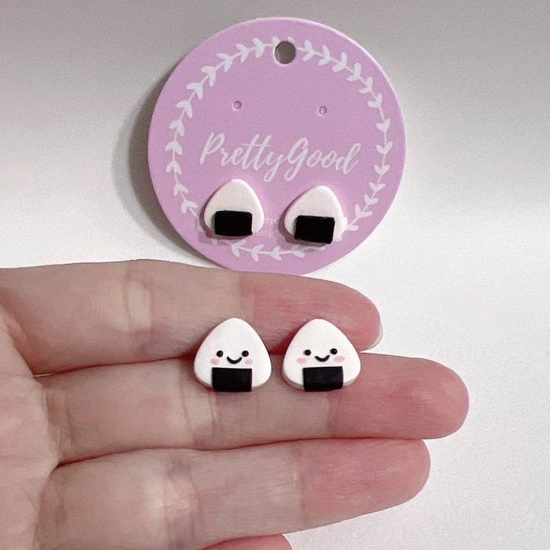 Handcrafted Onigiri Studs Earrings