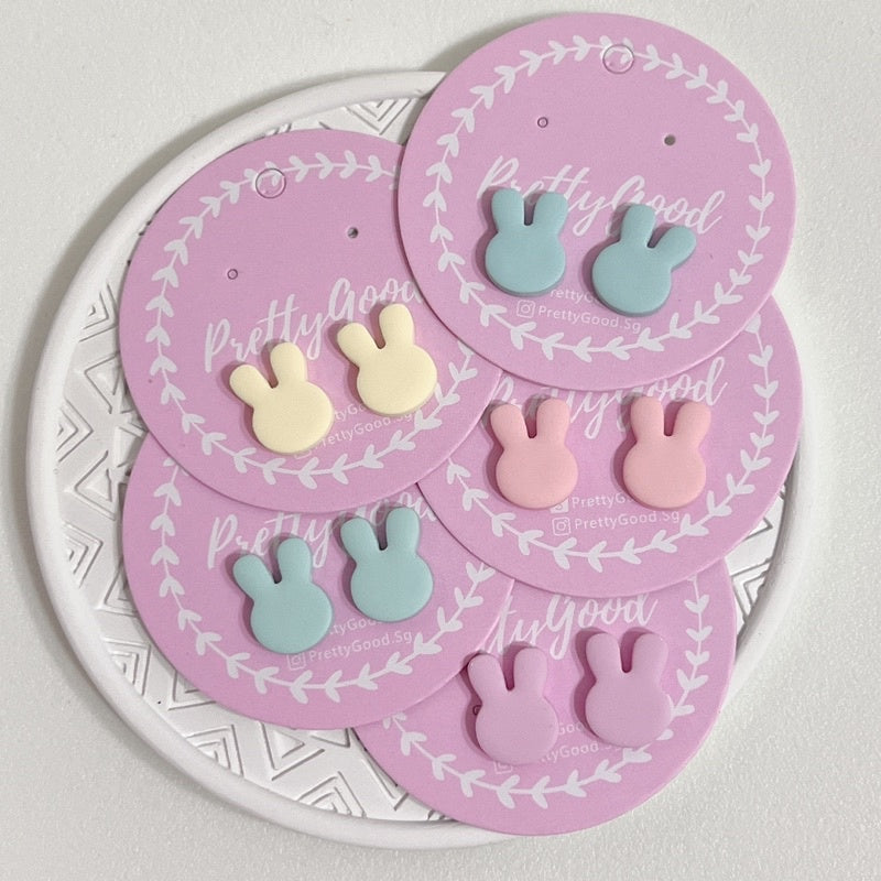 Pastel Bunny Studs - Handcrafted In 🇸🇬, Cute Kawaii Minimalist Earrings Studs, Small Chic Trendy Gift for Her