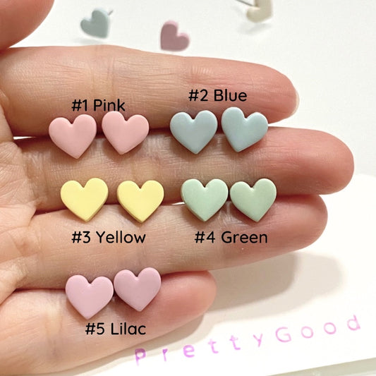 Handmade Pastel Mini Hearts Studs Earrings