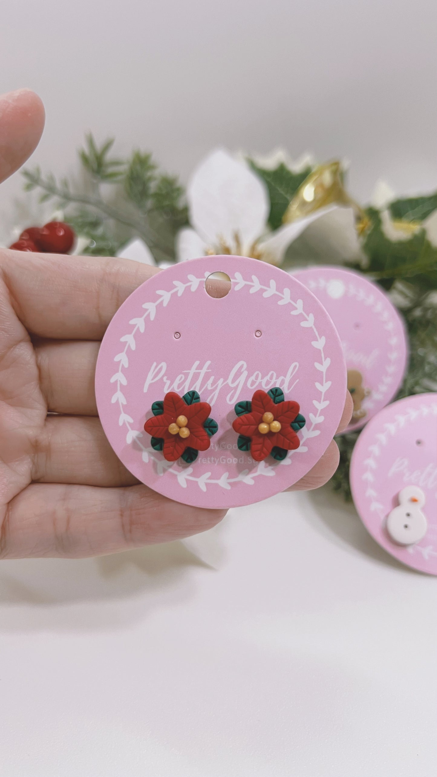 Handmade Christmas Studs Earrings, Gift for Her