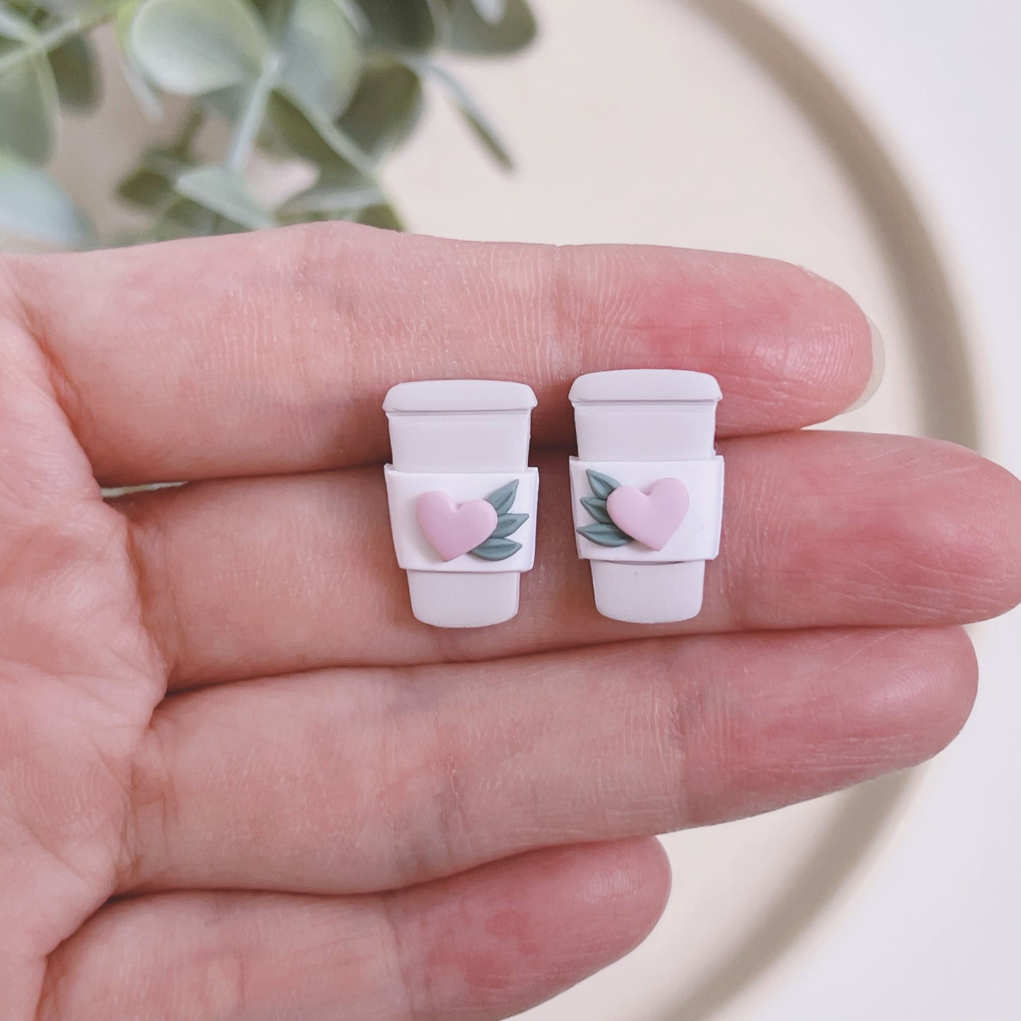 Hearts Cafe Takeaway Studs Earrings