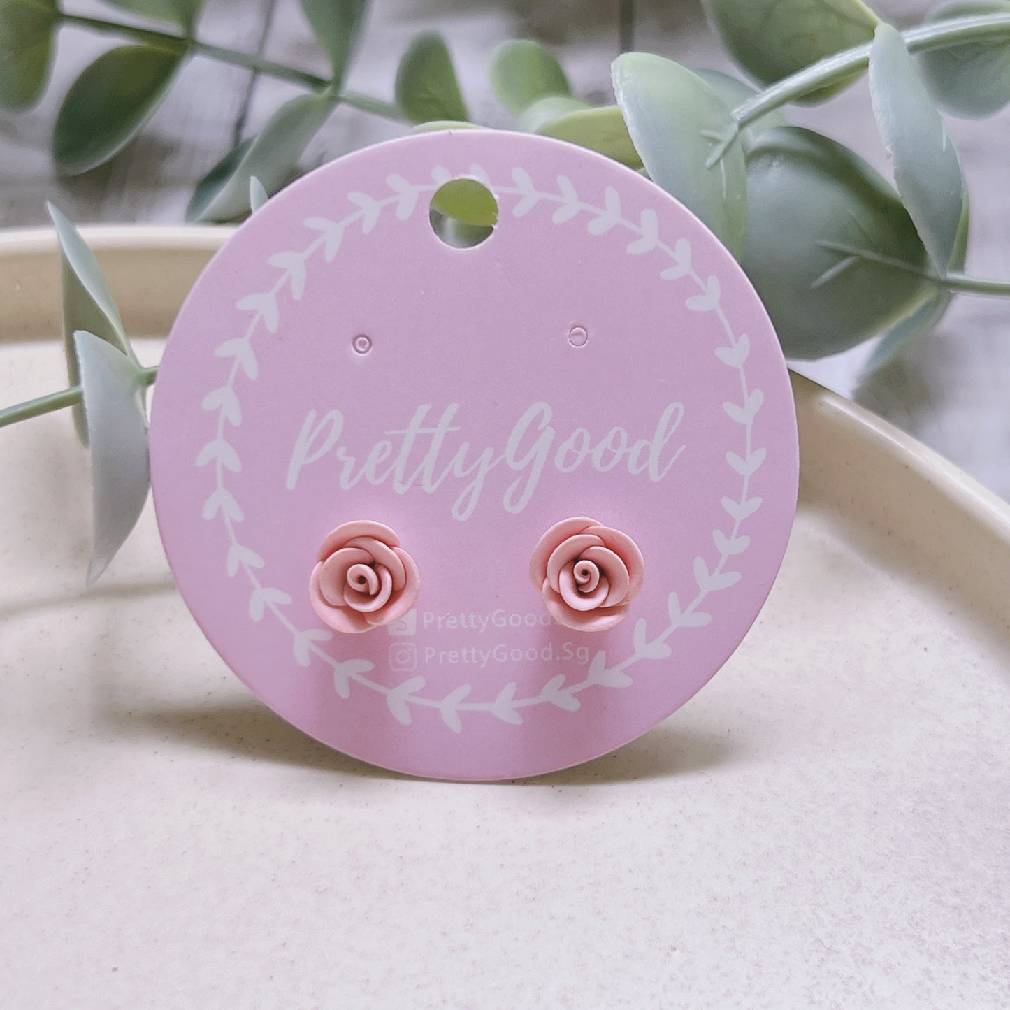 Handmade Dainty Rose Studs