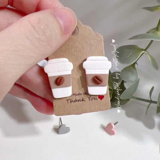 Handcrafted Cafe Takeaway Studs Earrings